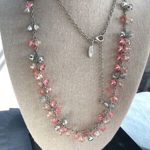 New York and Company, single strand crystal beaded necklace